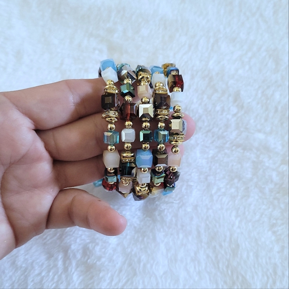 Greenbeads Multicolored🌈 Layered Wrap Bracelet - NIB - Picture 13 of 16